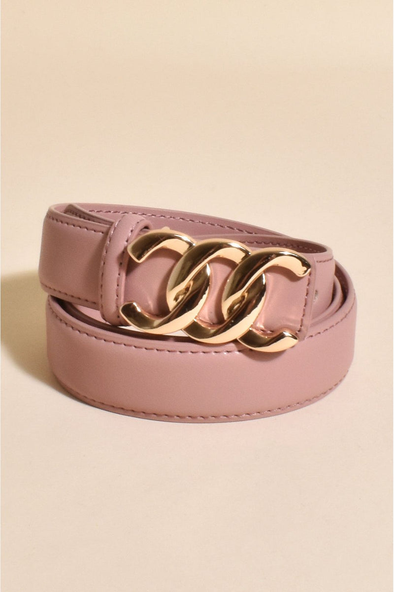 Maple Metal Buckle Belt Pink