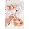 Bead Ball Ring Front Earrings Peach/Gold