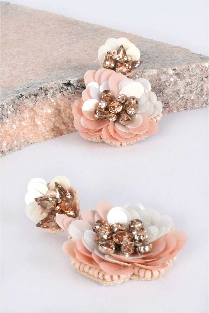 Sequin Floral Earring