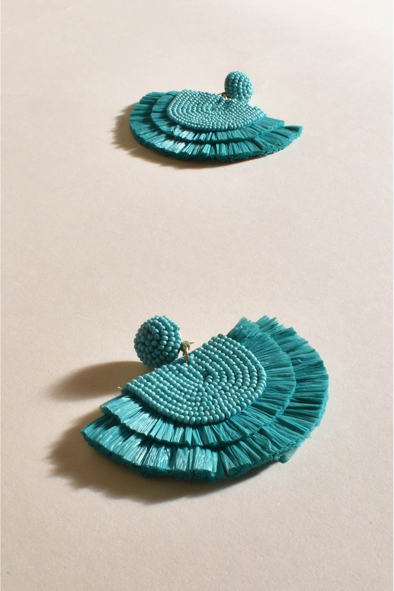 Rio De Janeiro Fringe Earring Teal