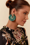 Two Tone Raffia Event Earring Green
