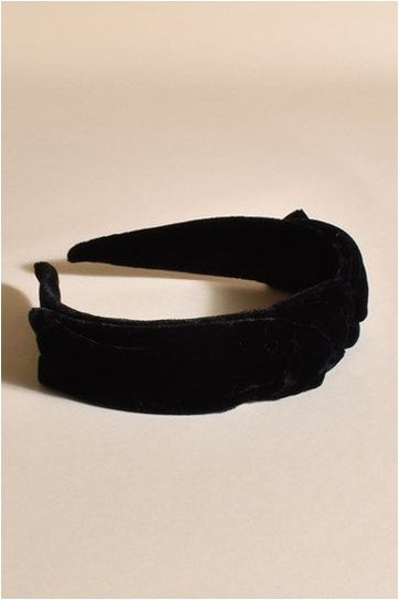 Velvet Knot Top Headband Black