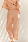 Klara Cropped Linen Pant Nude