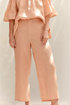 Klara Cropped Linen Pant Nude