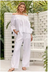 Elide Linen Top White