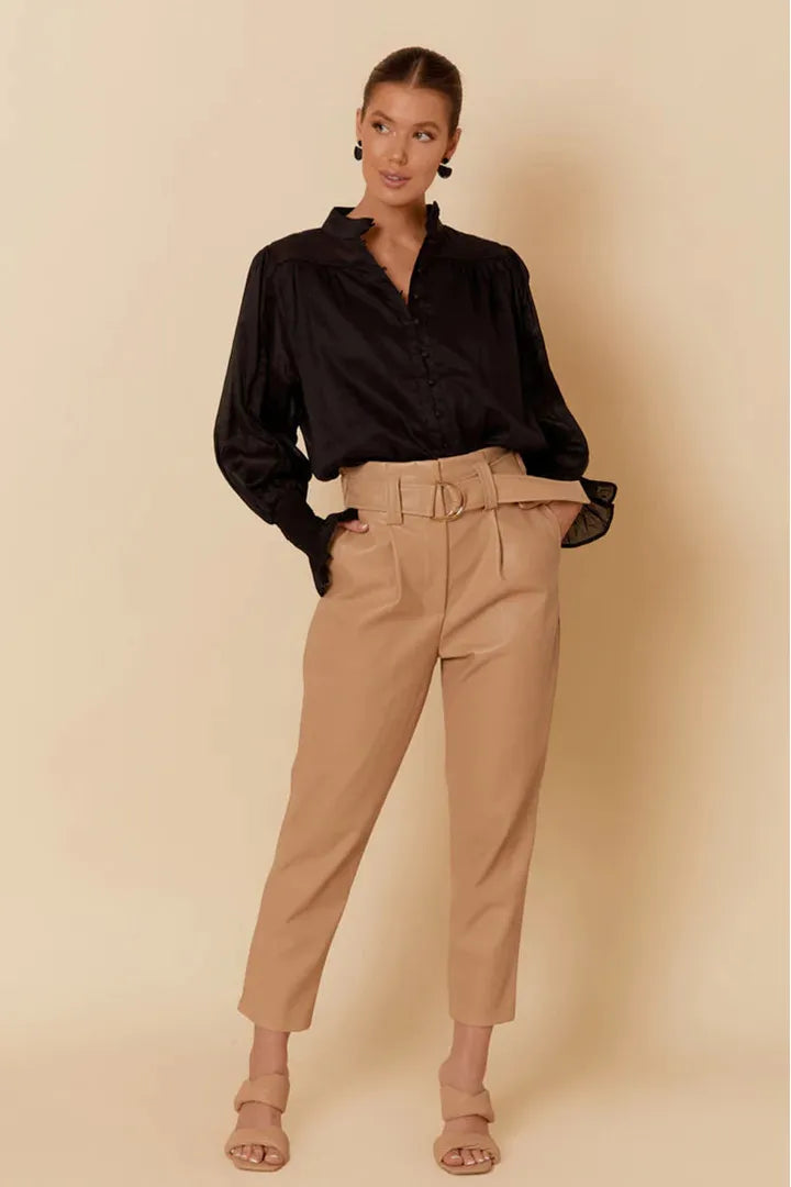 Alexis Faux Leather Pant Camel