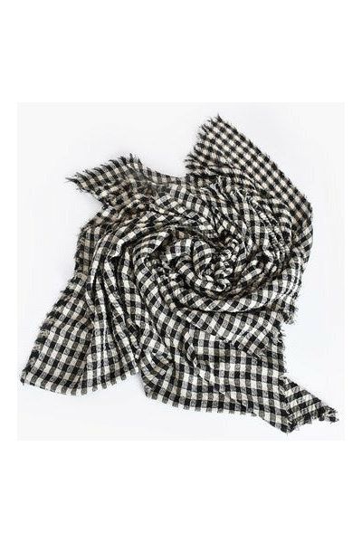 Crinkle Check Fringe Edge Scarf