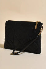 Becca Pattern Quilt Pouch Black