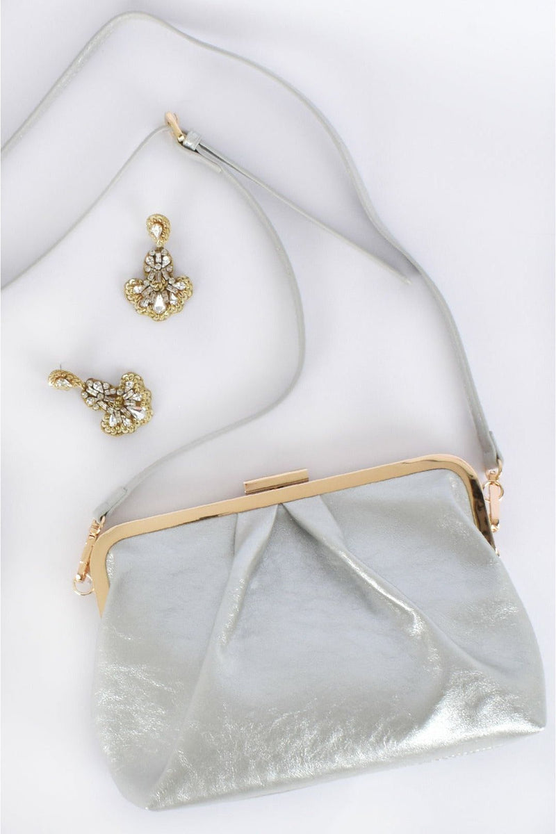 Isabelle Framed Crossbody Bag Silver