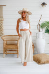 Ashleigh Crop Linen Pant Natural