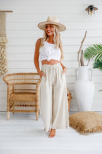 Ashleigh Crop Linen Pant Natural