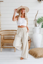 Ashleigh Crop Linen Pant Natural
