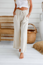 Ashleigh Crop Linen Pant Natural