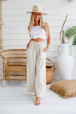 Ashleigh Crop Linen Pant Natural