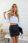 Brigitta Wax Mini Skirt