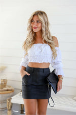 Brigitta Wax Mini Skirt
