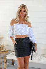 Brigitta Wax Mini Skirt