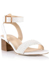 Elly Block Heel Sandals White