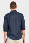 Hampton L/S Linen Shirt Navy
