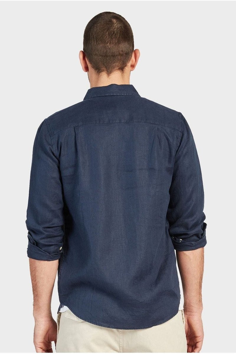 Hampton L/S Linen Shirt Navy