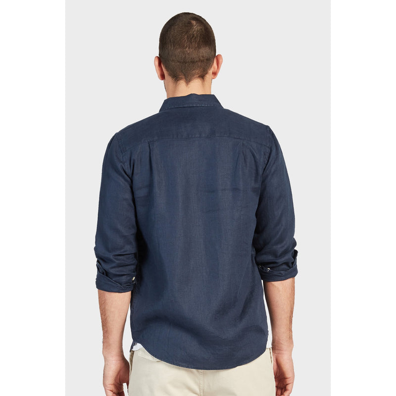 Hampton L/S Linen Shirt Navy