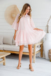 Jilly Broderie Hem Dress Blush