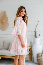 Jilly Broderie Hem Dress Blush