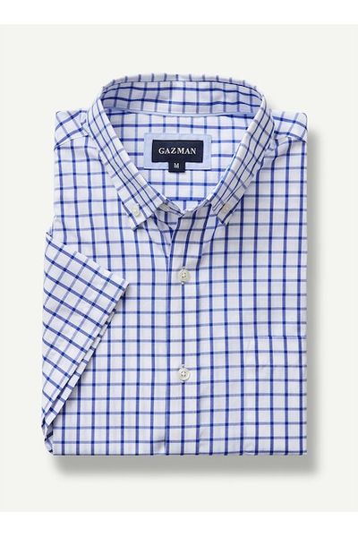 Easy Care Oxford Check S/S Shirt White
