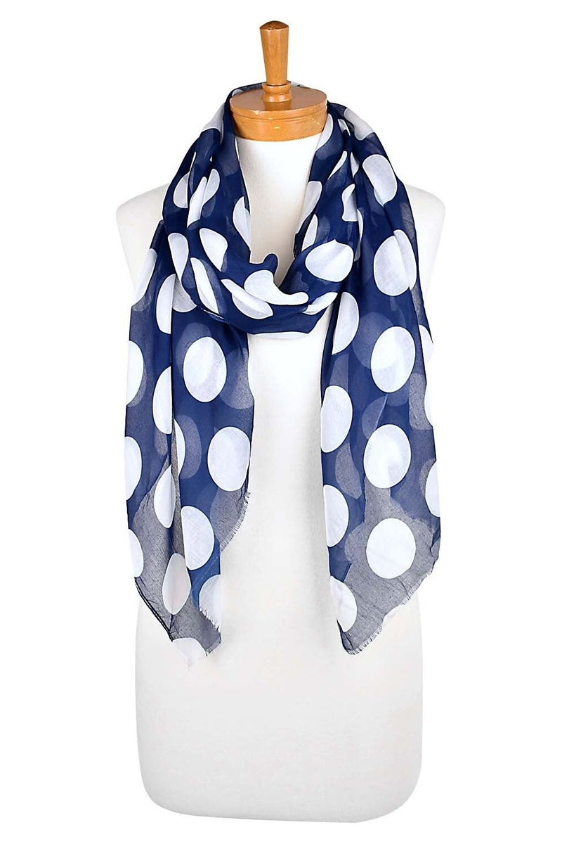 Polka Dot Scarf Navy