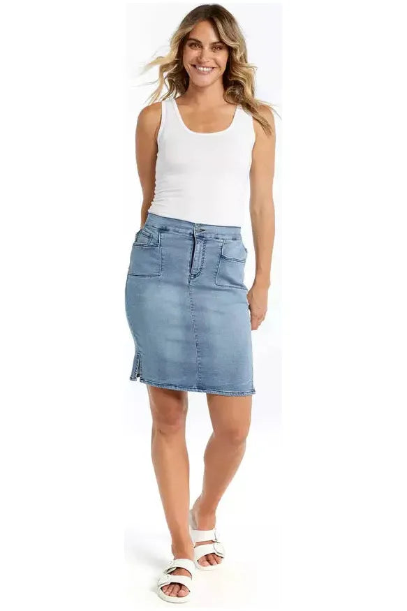 Avici Denim Skirt Light Sky
