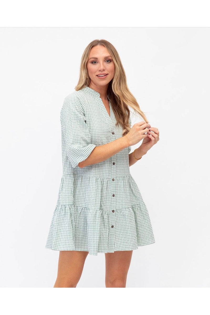Kalli Gingham Dress Mint