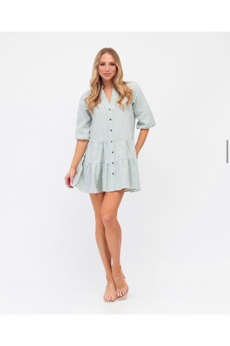 Kalli Gingham Dress Mint